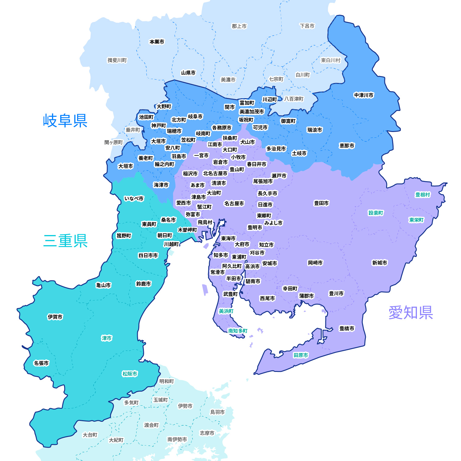 共同配送メインエリアの地図